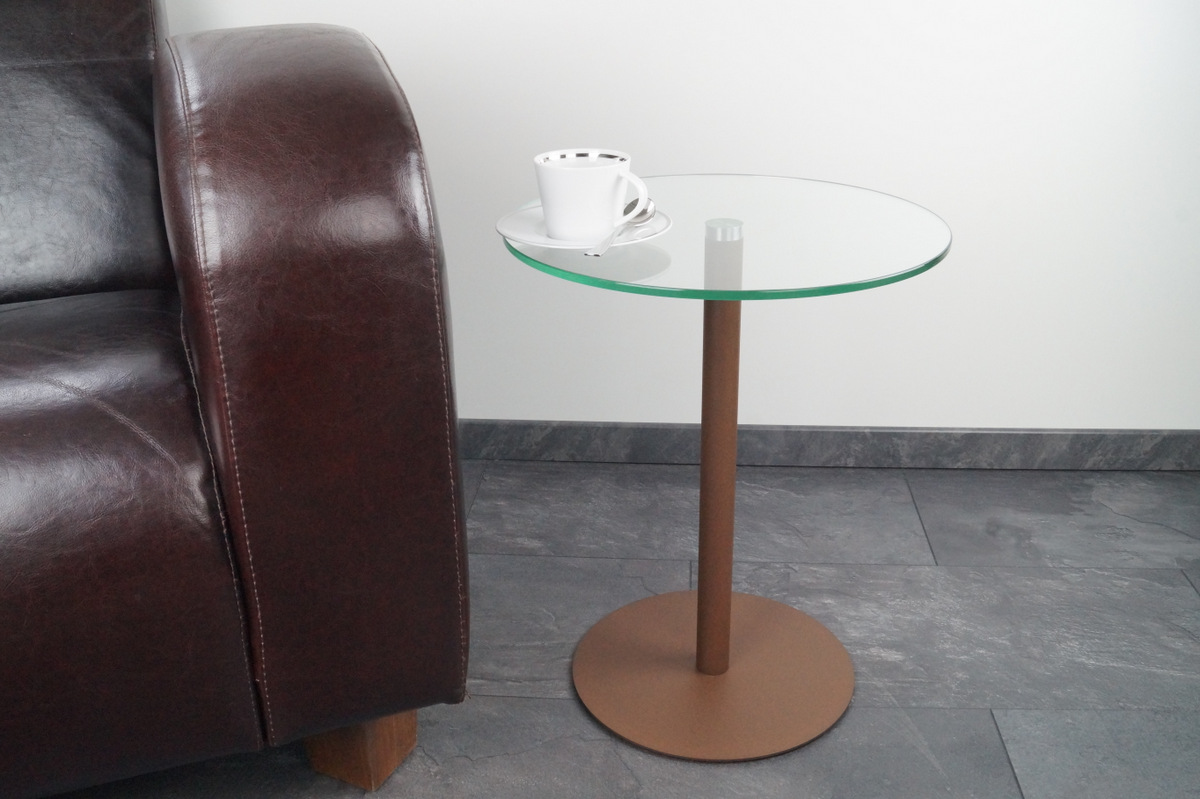 Beistelltisch, Couchtisch, Blumensäule "Johanna" in Rostoptik, Ø40cm x Höhe 80cm